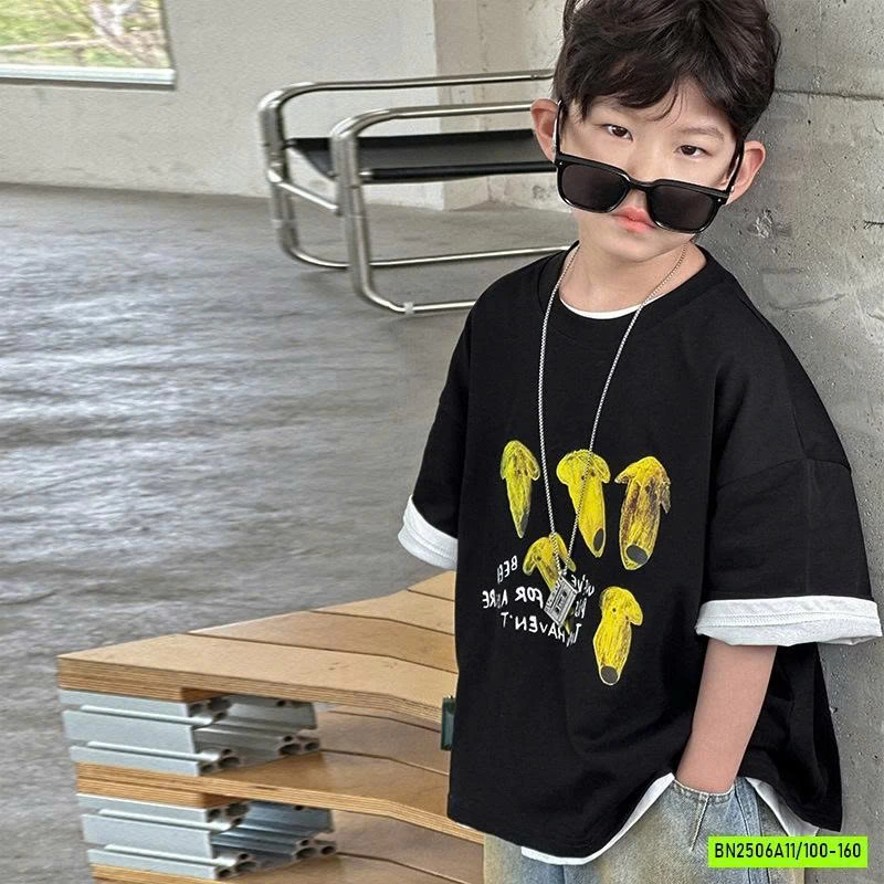 ÁO THUN ĐEN IN CHUỐI