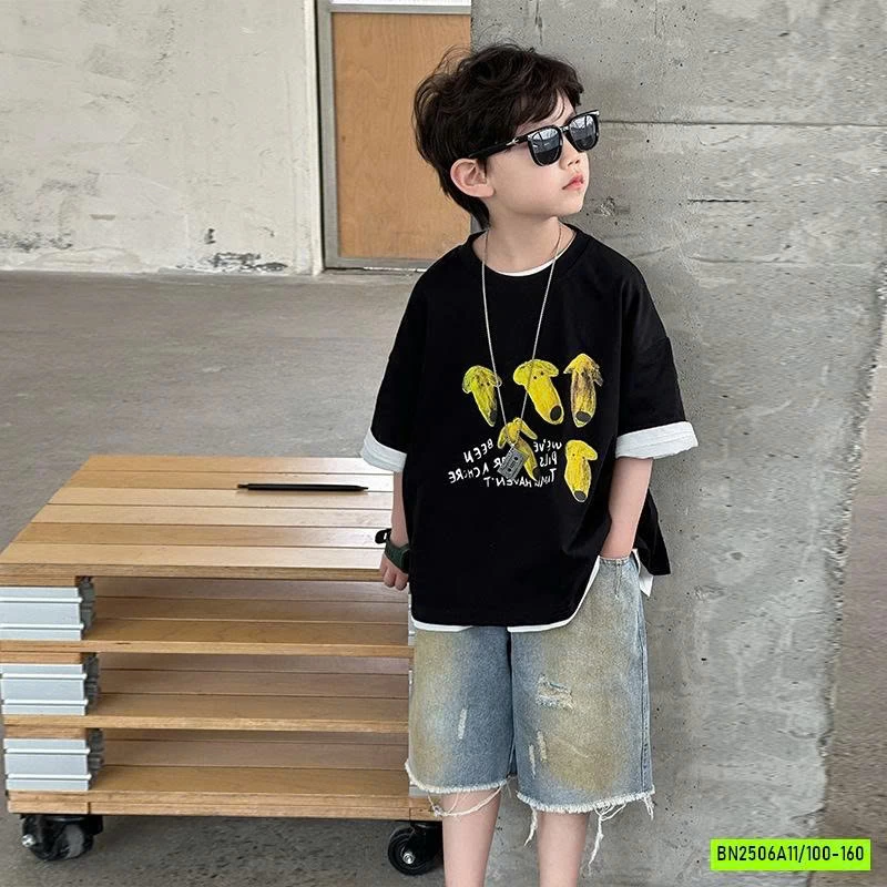 ÁO THUN ĐEN IN CHUỐI