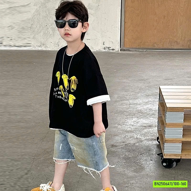 ÁO THUN ĐEN IN CHUỐI