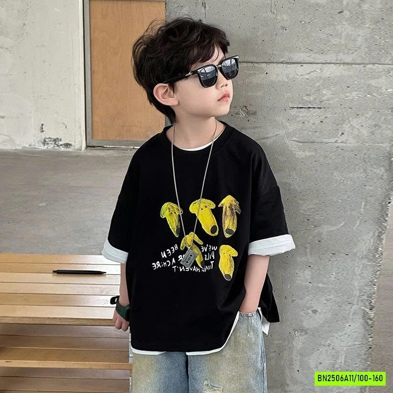 ÁO THUN ĐEN IN CHUỐI