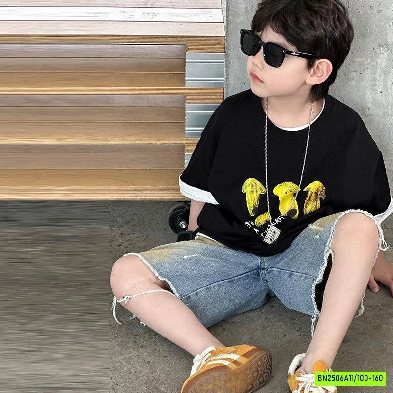 ÁO THUN ĐEN IN CHUỐI