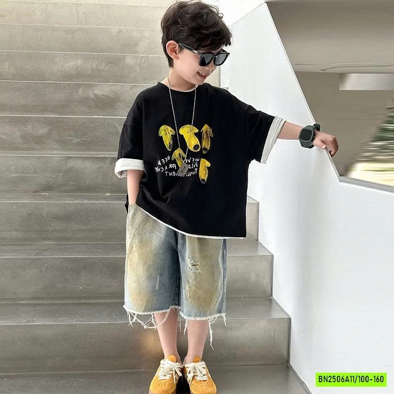 ÁO THUN ĐEN IN CHUỐI