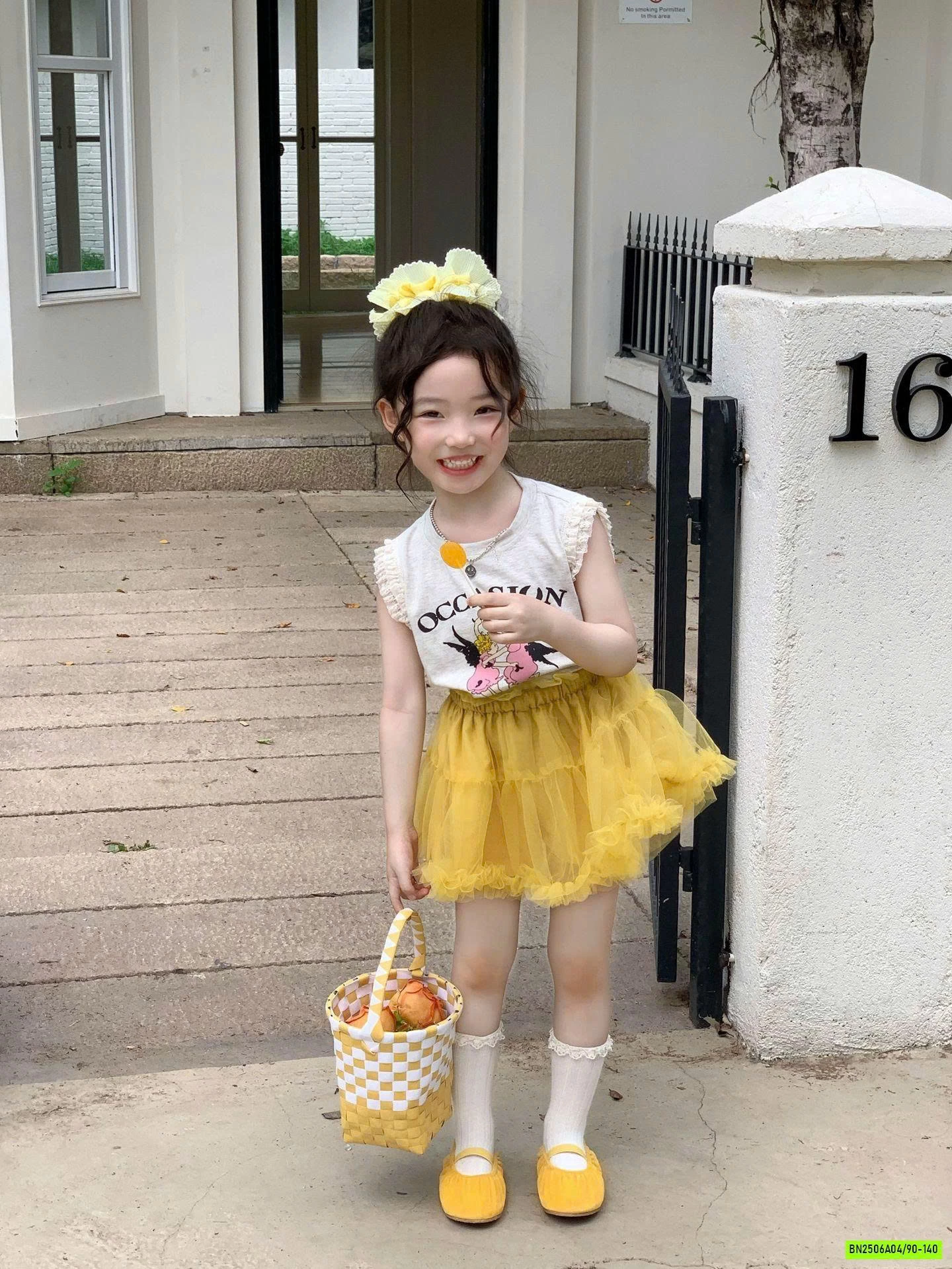 ÁO SÁT NÁCH VIỀN BÈO MIX CV TUTU VÀNG