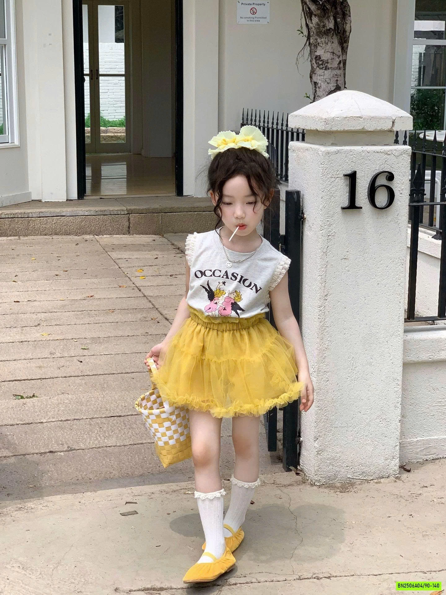 ÁO SÁT NÁCH VIỀN BÈO MIX CV TUTU VÀNG