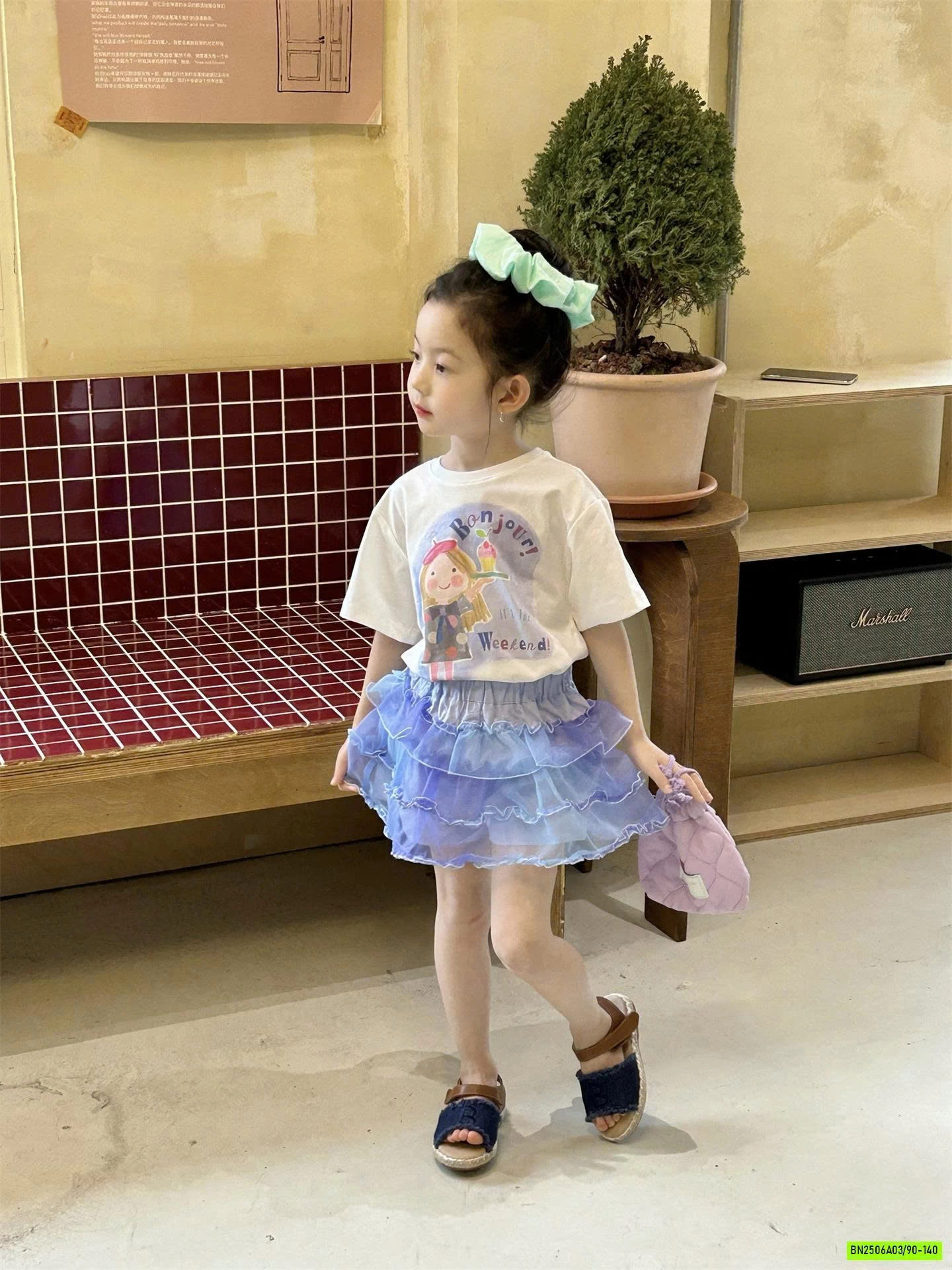 ÁO CÔ GÁI MIX CV TUTU XANH