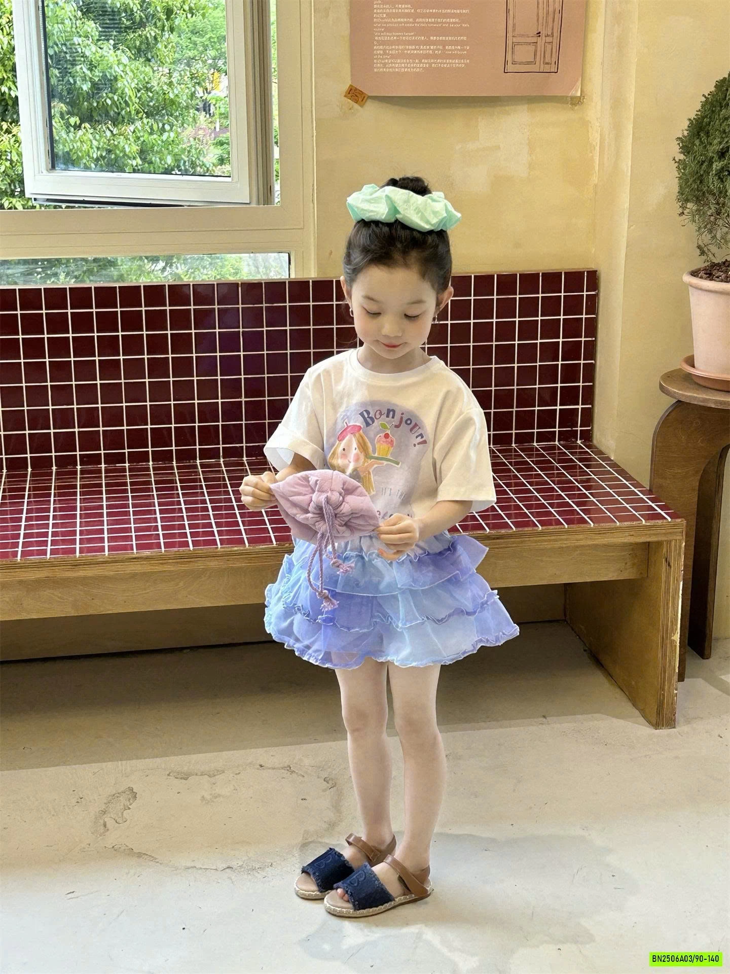 ÁO CÔ GÁI MIX CV TUTU XANH