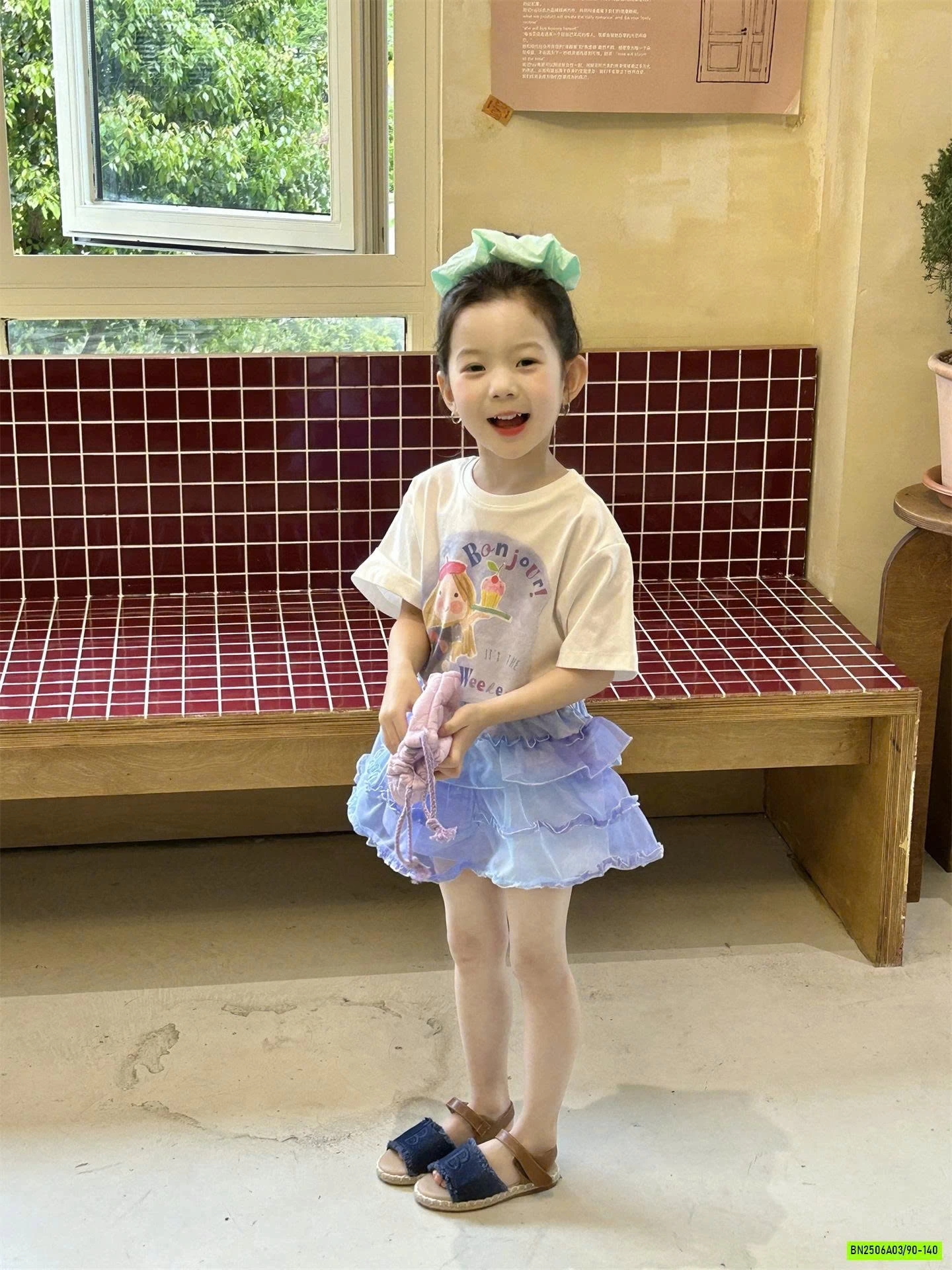 ÁO CÔ GÁI MIX CV TUTU XANH