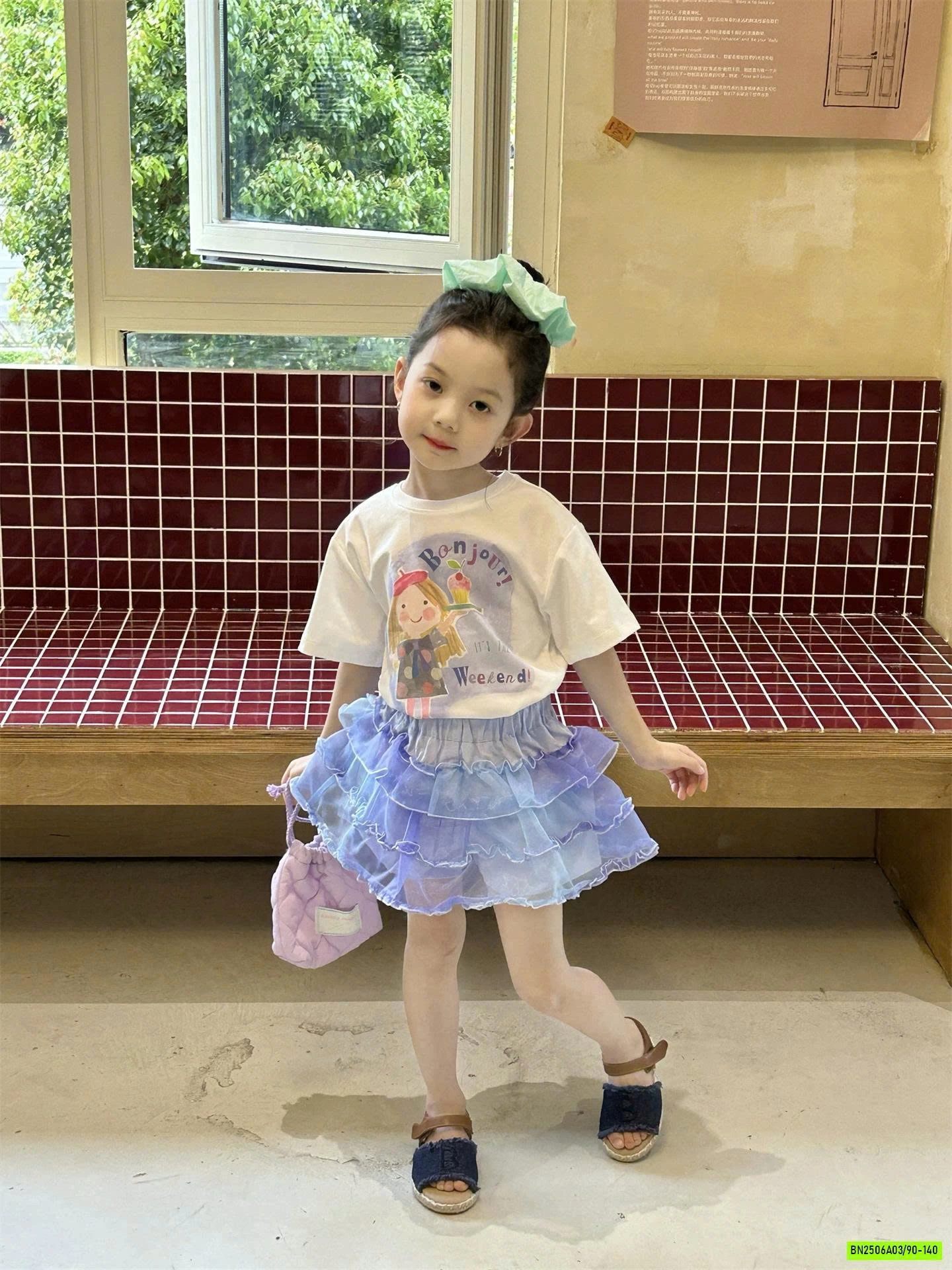 ÁO CÔ GÁI MIX CV TUTU XANH