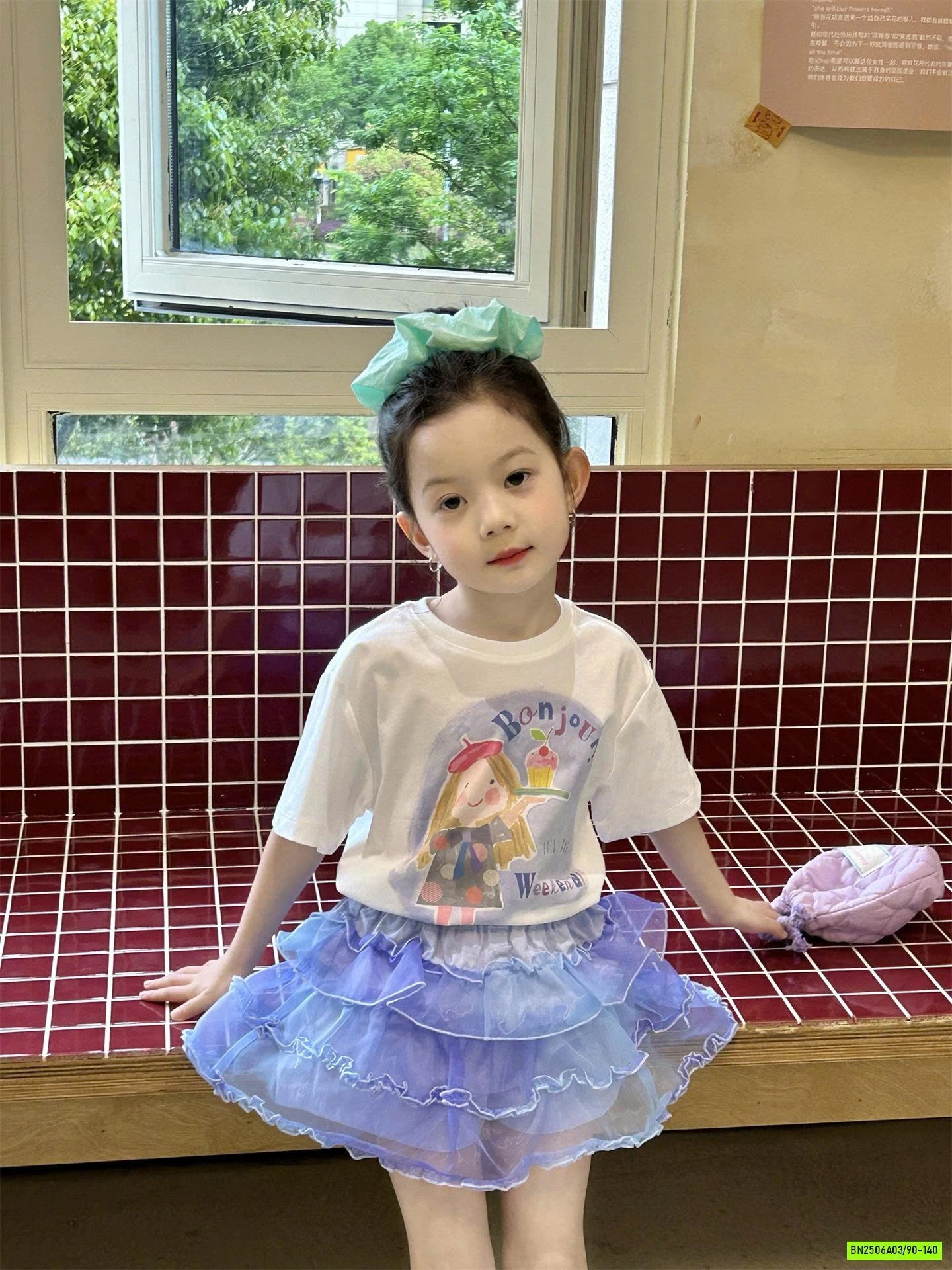 ÁO CÔ GÁI MIX CV TUTU XANH