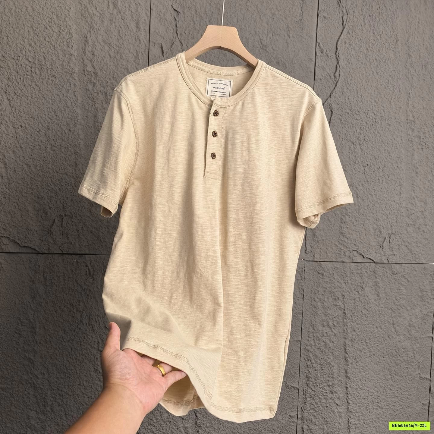 ÁO THUN XƯỚC CÚC CỔ LANCHENG