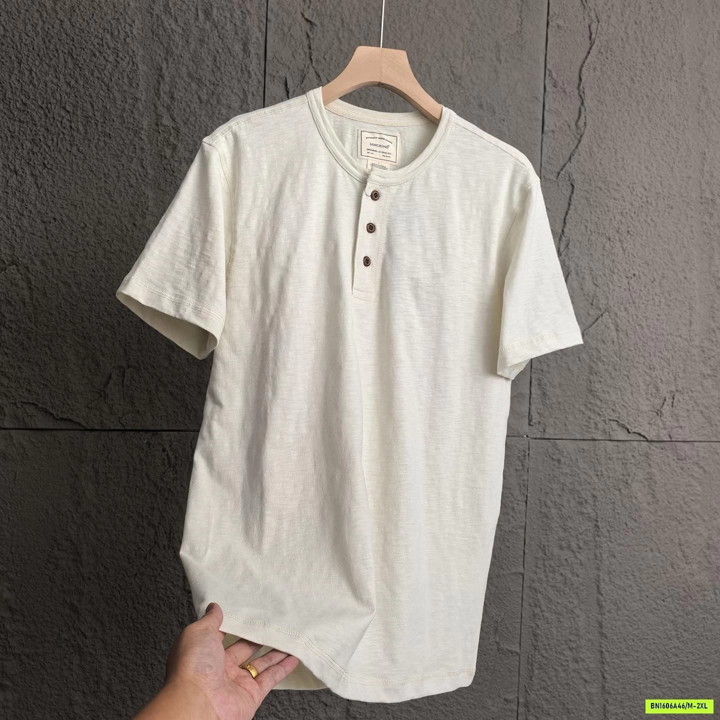 ÁO THUN XƯỚC CÚC CỔ LANCHENG