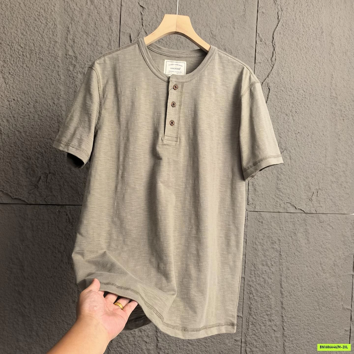 ÁO THUN XƯỚC CÚC CỔ LANCHENG