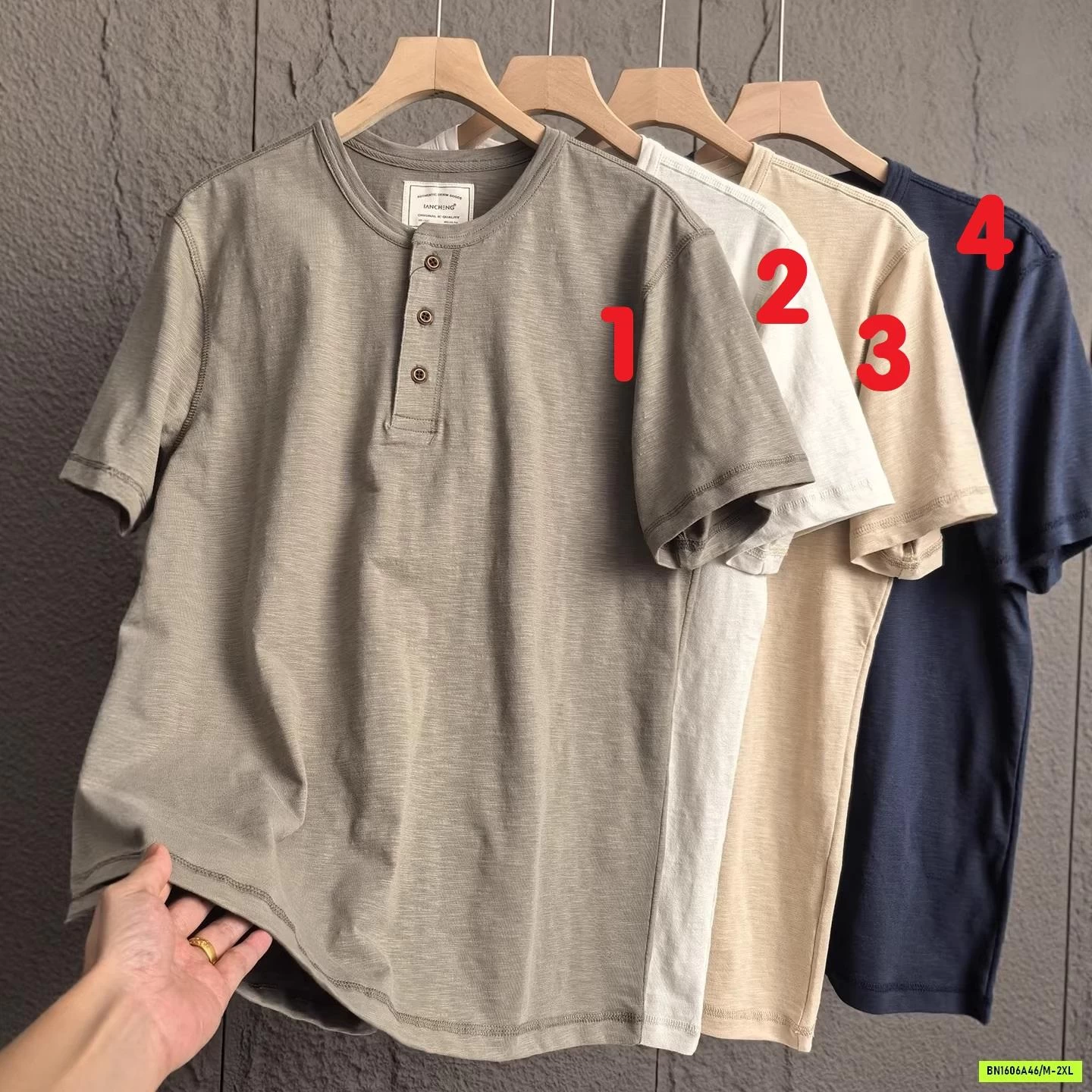 ÁO THUN XƯỚC CÚC CỔ LANCHENG