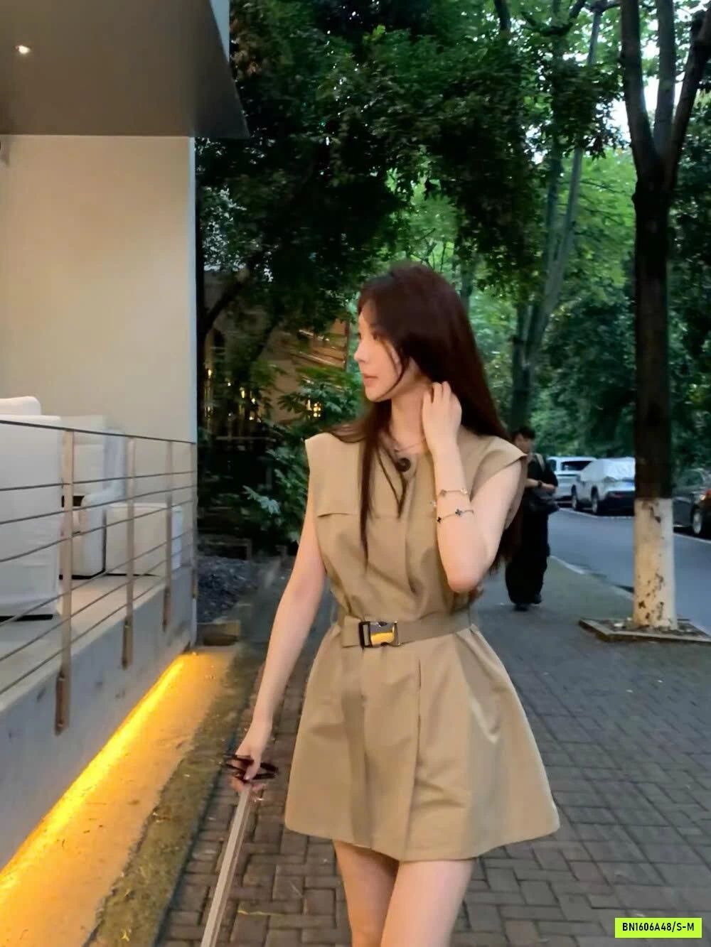 ĐẦM MĂNG TÔ KÈM BELT YJIA