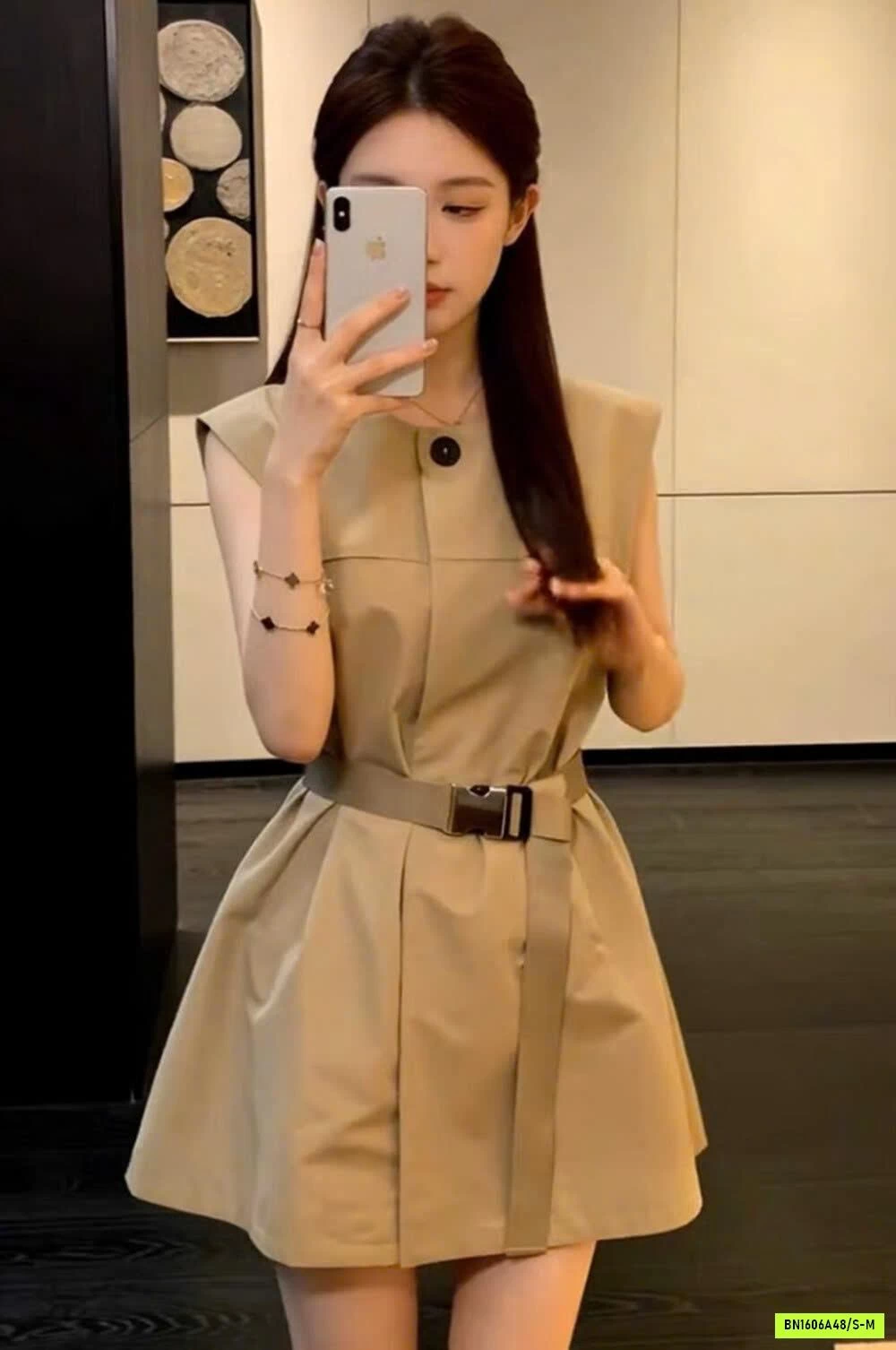 ĐẦM MĂNG TÔ KÈM BELT YJIA