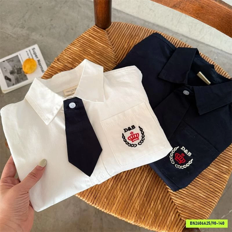 SƠ MI TÚI NGỰC THÊU LOGO MMY SALEEE