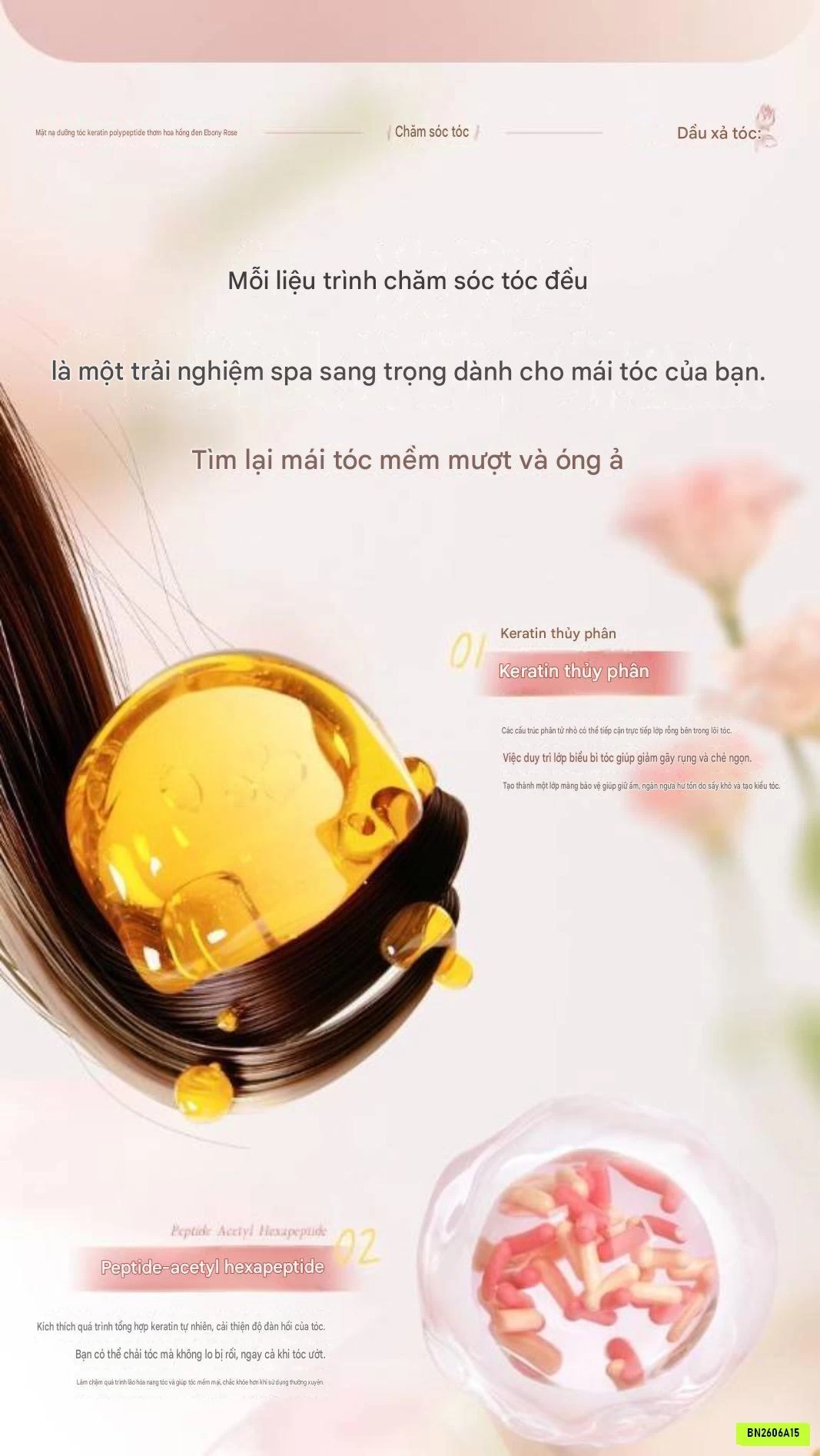 Ủ TÓC KERATIN HƯƠNG HOA HỒNG NỘI ĐỊA