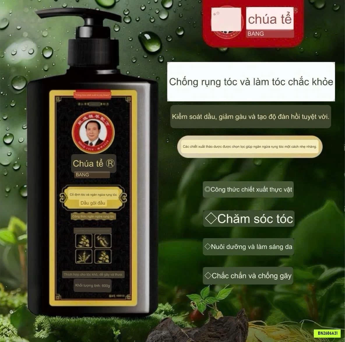 DẦU GỘI BAWANG HÀ THỦ Ô ĐEN BÓNG
