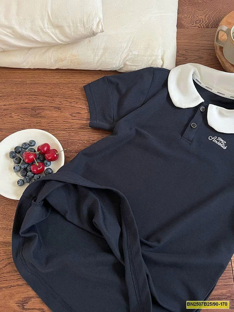 ĐẨM COTTON XẠNH THAN CỔ TRẮNG  AMBB 25C221