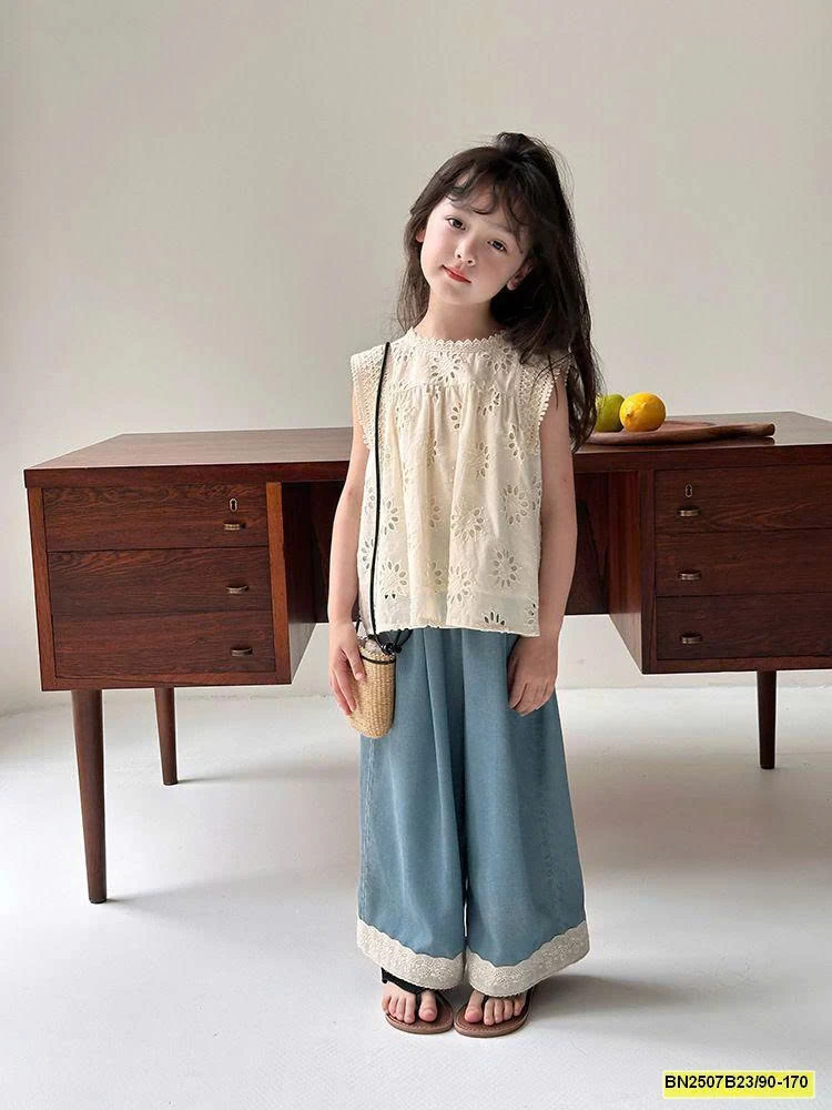 SÉT ÁO REN SÁT NÁCH MIX QUẦN DENIM AMBB 25E007