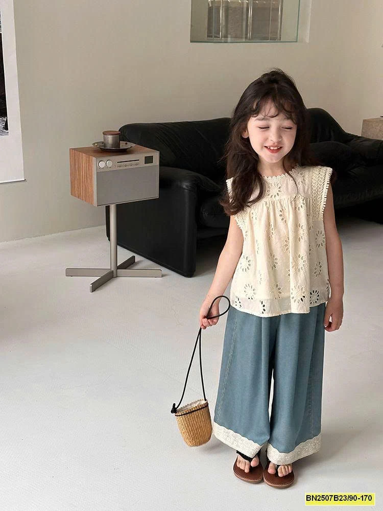 SÉT ÁO REN SÁT NÁCH MIX QUẦN DENIM AMBB 25E007