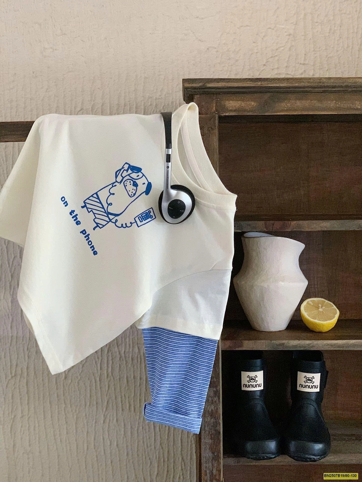 ÁO THUN TAY NỐI XANH DƯƠNG