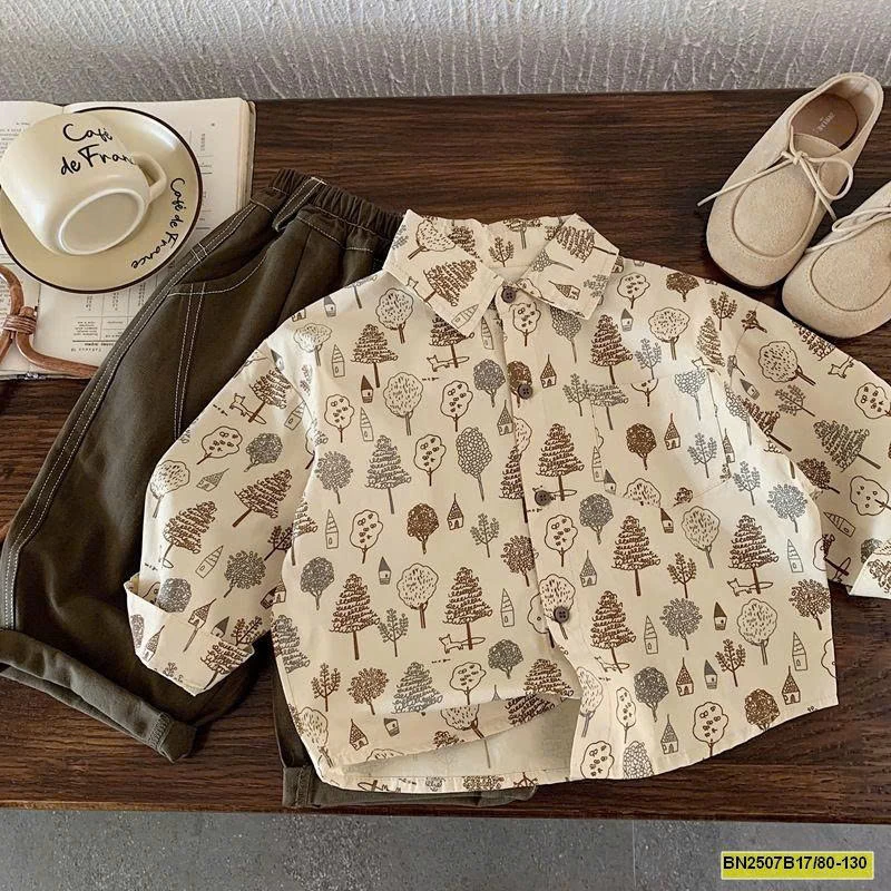 ÁO SƠ MI MÙA THU HỌA TIẾT