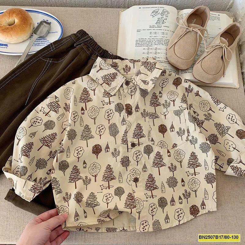 ÁO SƠ MI MÙA THU HỌA TIẾT