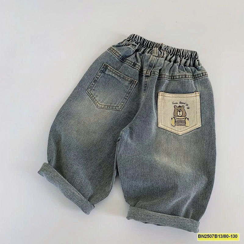 QUẦN JEAN TÚI GẤU BẠC MÀU