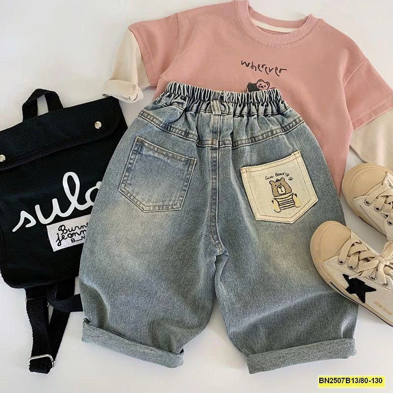 QUẦN JEAN TÚI GẤU BẠC MÀU