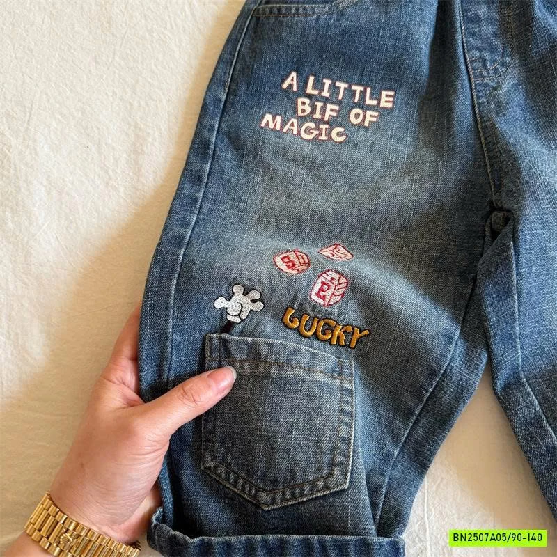 JEANS BAGGY THÊU MICKEY