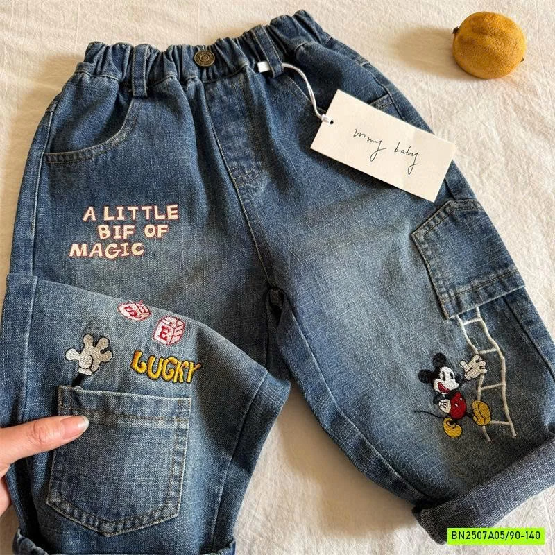 JEANS BAGGY THÊU MICKEY