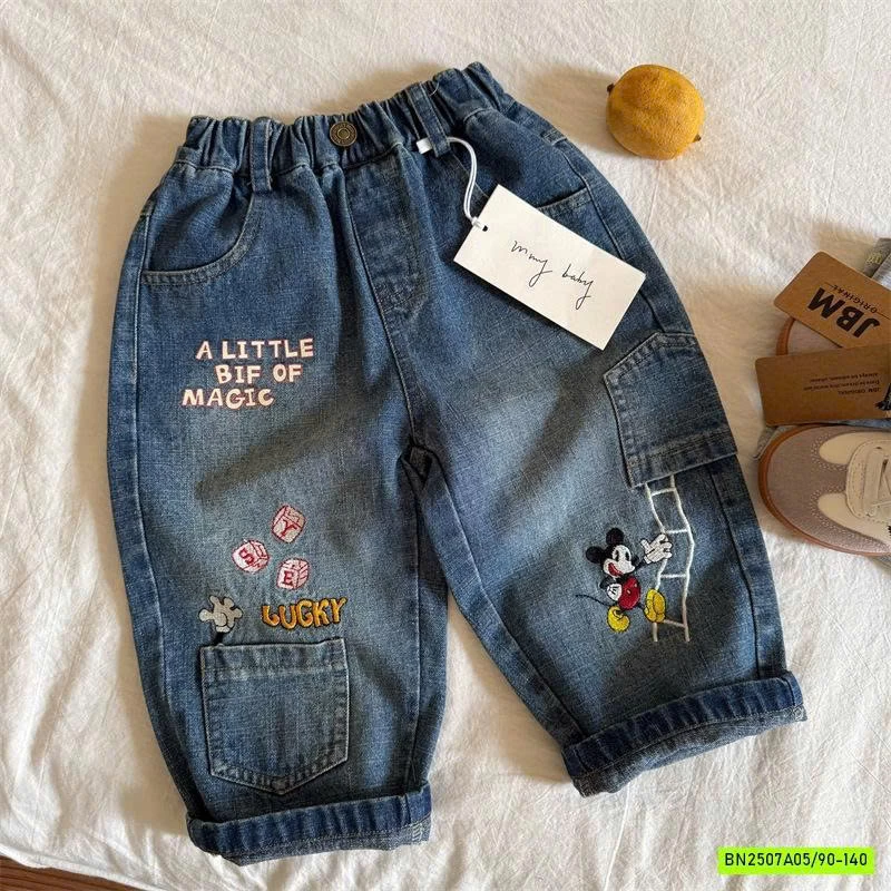 JEANS BAGGY THÊU MICKEY
