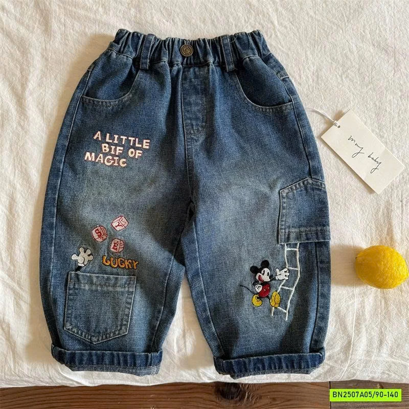 JEANS BAGGY THÊU MICKEY