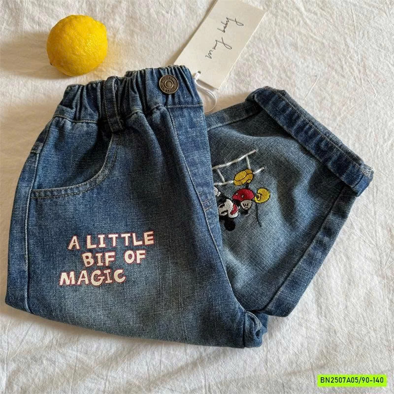 JEANS BAGGY THÊU MICKEY