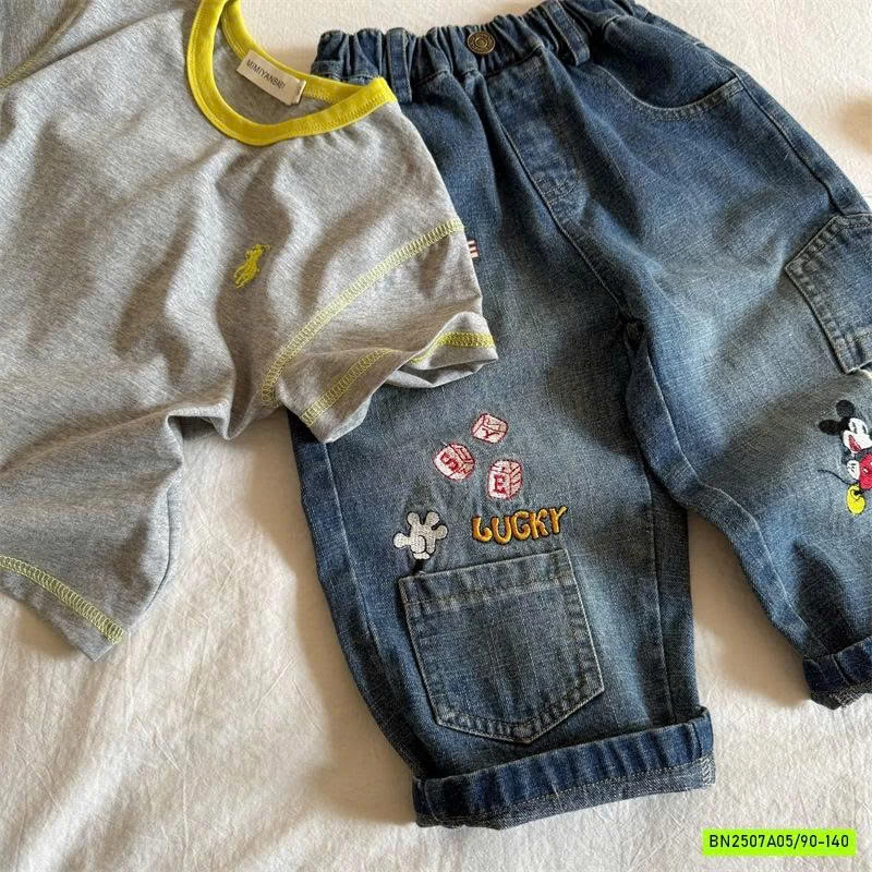 JEANS BAGGY THÊU MICKEY