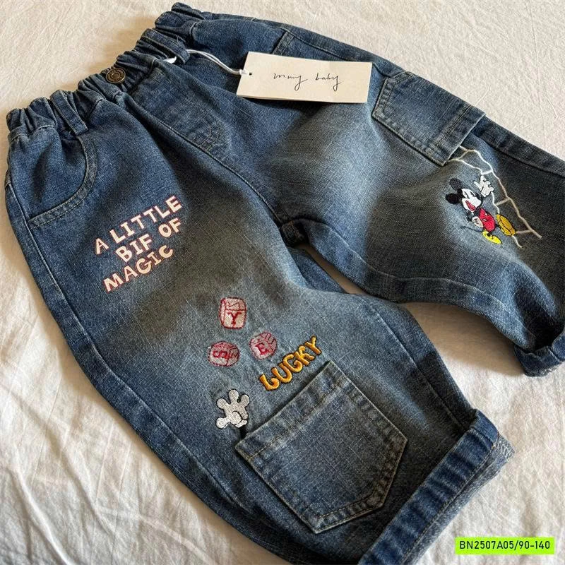 JEANS BAGGY THÊU MICKEY