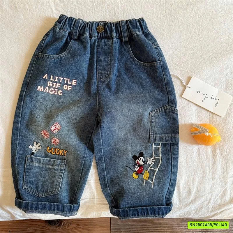 JEANS BAGGY THÊU MICKEY