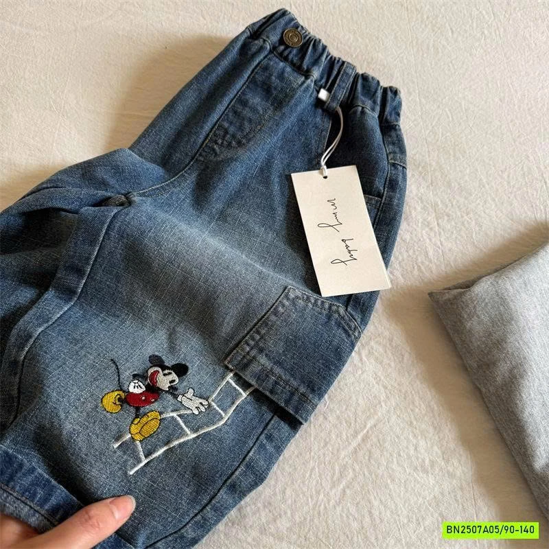 JEANS BAGGY THÊU MICKEY