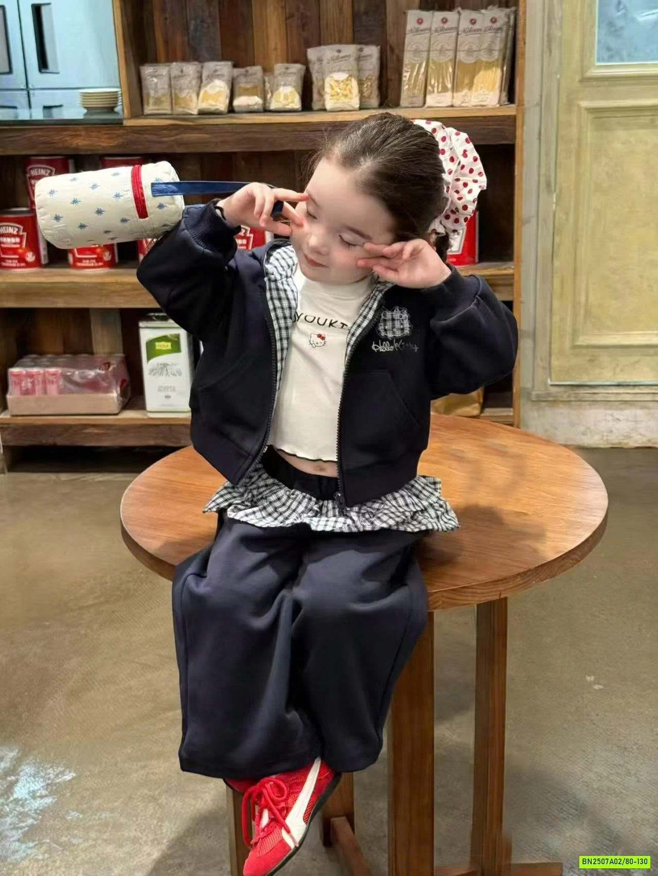 SÉT NỈ ÁO KHOÁC KITTY XANH