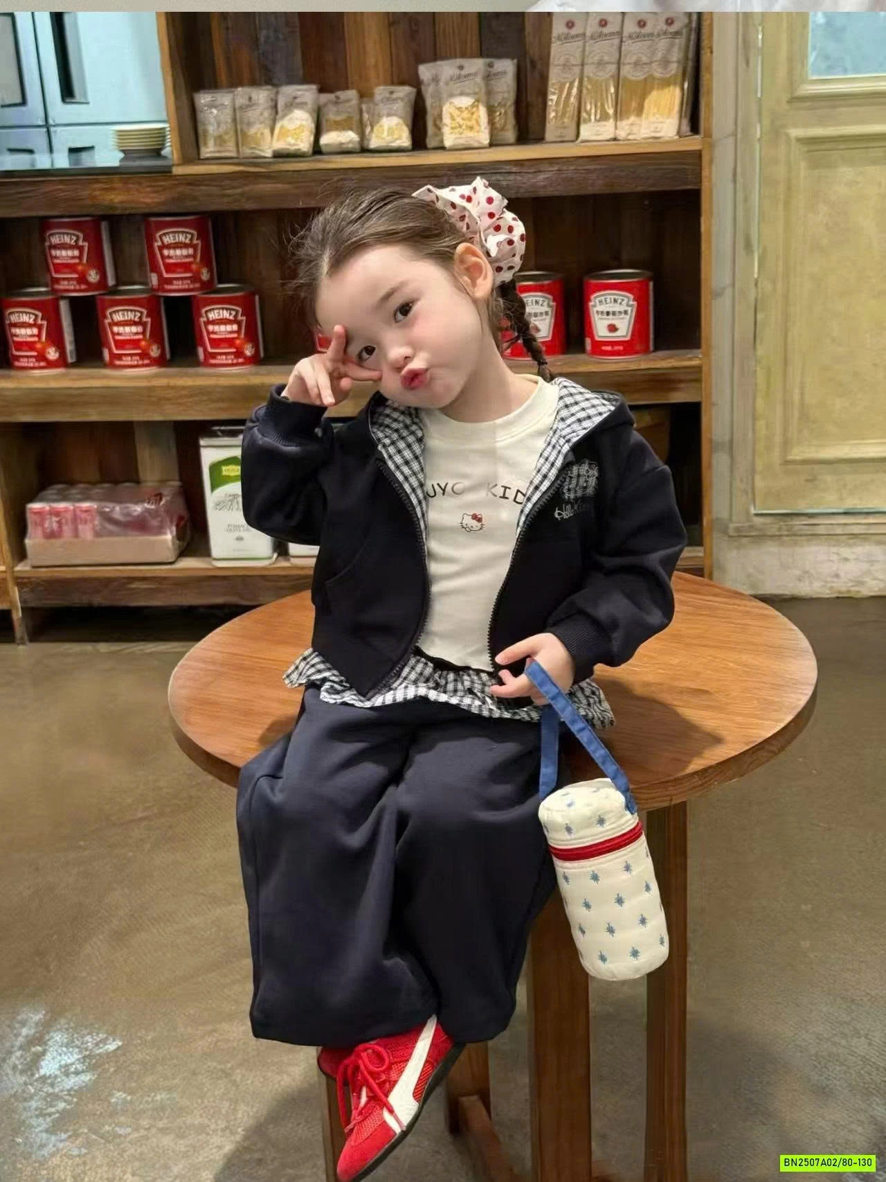 SÉT NỈ ÁO KHOÁC KITTY XANH