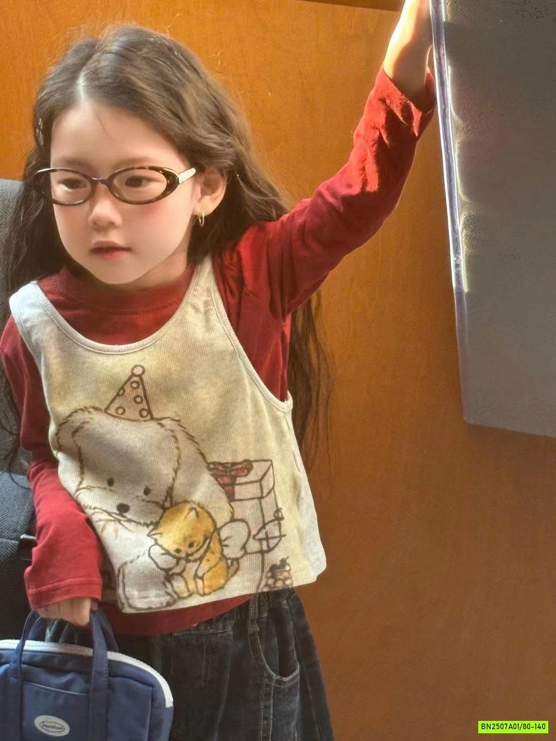 ÁO ĐỎ 2 LỚP MIX QUẦN JEANS SUÔNG