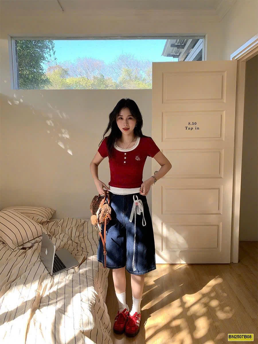 ÁO ĐỎ GIẢ 2 LỚP CÚC NGỰC