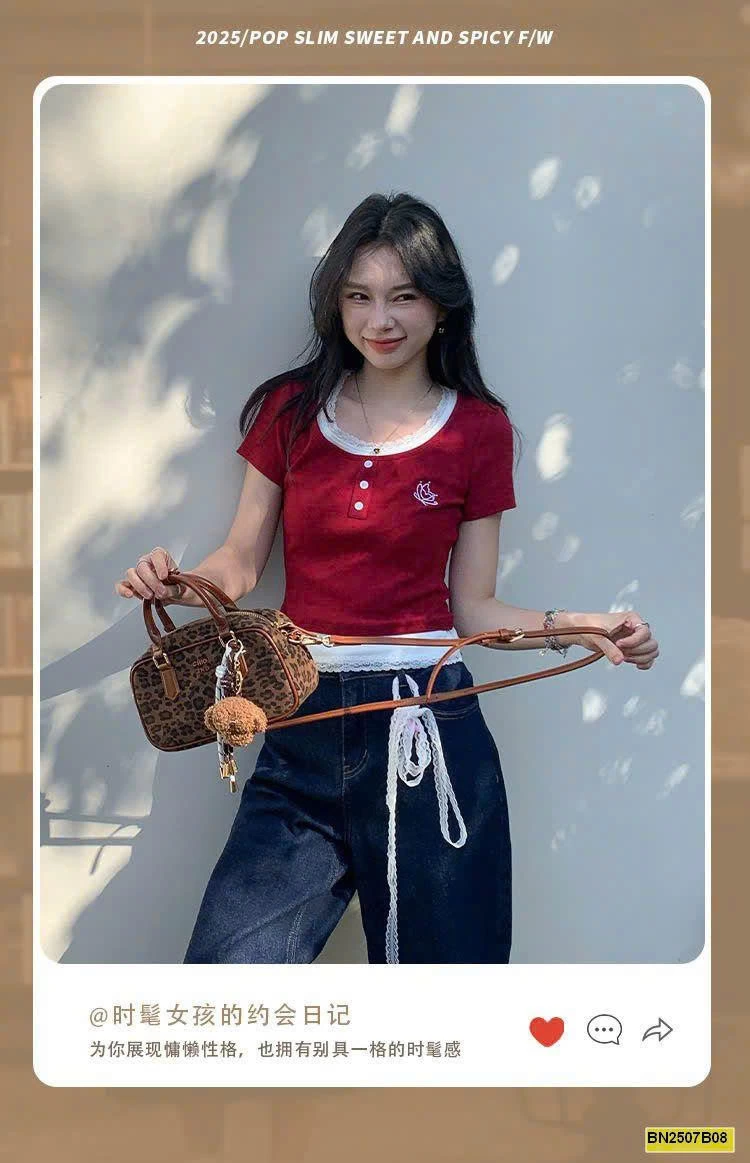 ÁO ĐỎ GIẢ 2 LỚP CÚC NGỰC