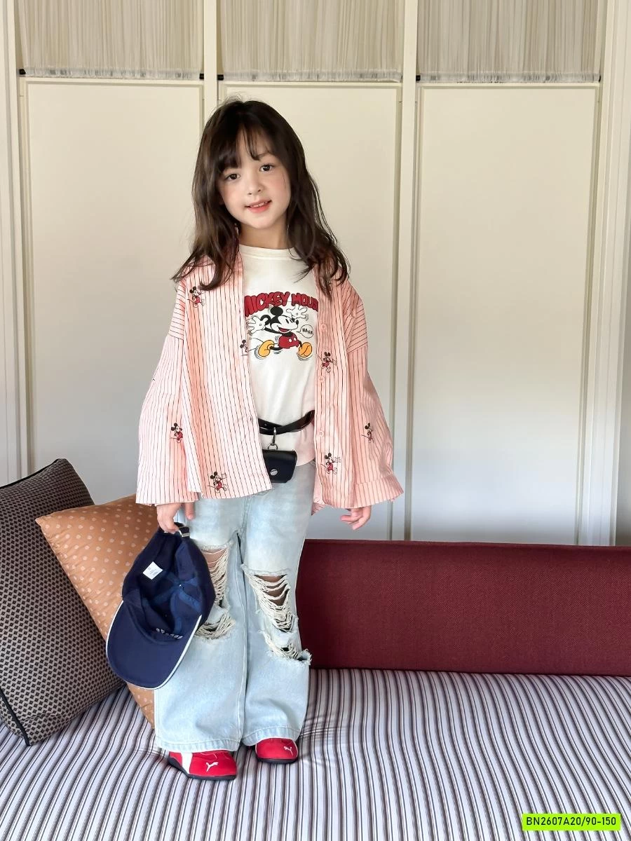 SÉT SƠ MI HỒNG MICKEY 3 CHI TIẾT