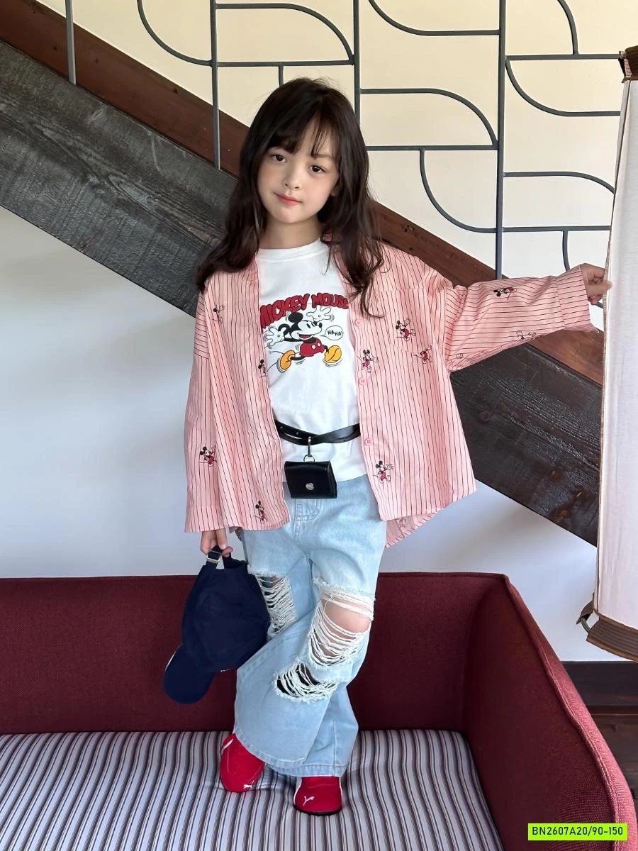 SÉT SƠ MI HỒNG MICKEY 3 CHI TIẾT