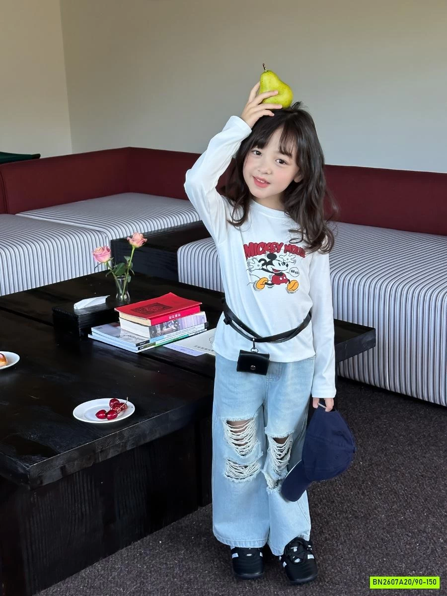 SÉT SƠ MI HỒNG MICKEY 3 CHI TIẾT