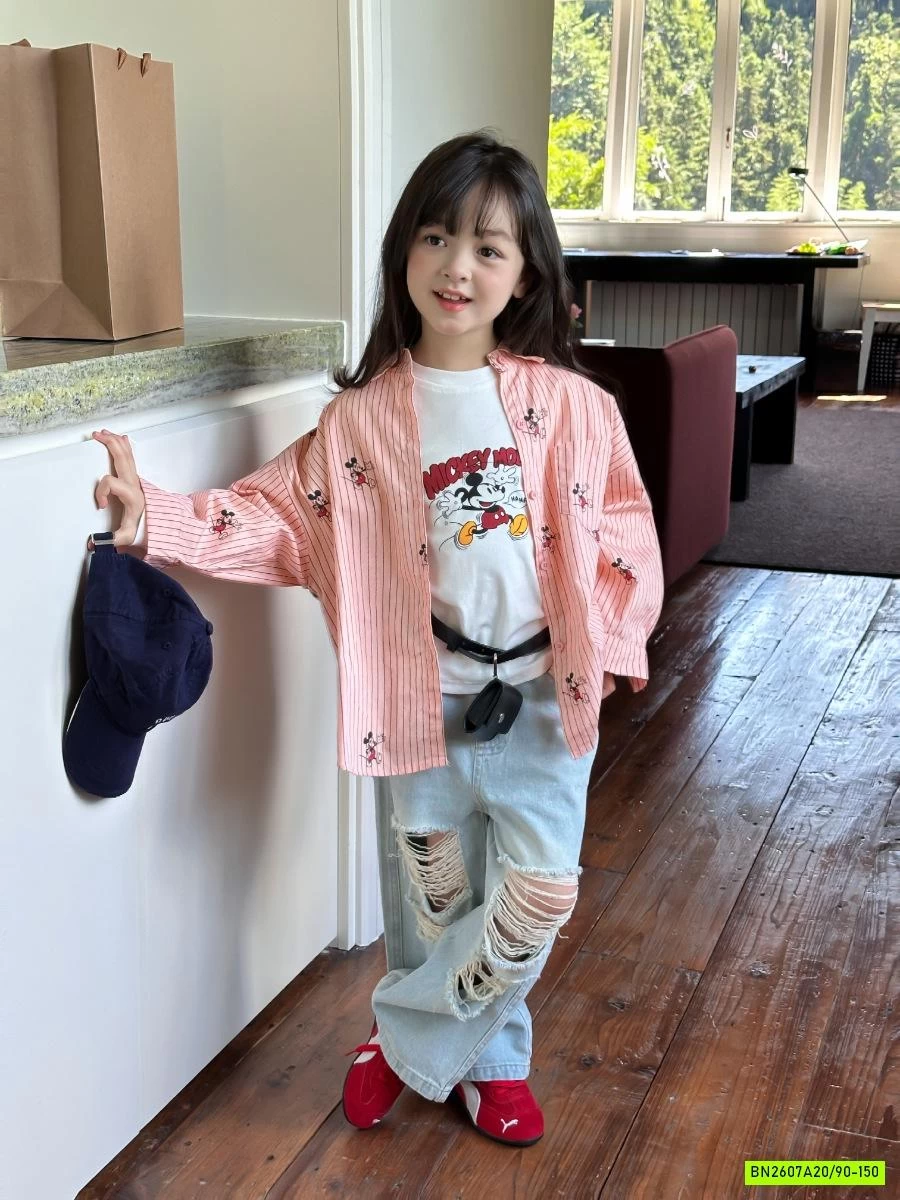 SÉT SƠ MI HỒNG MICKEY 3 CHI TIẾT