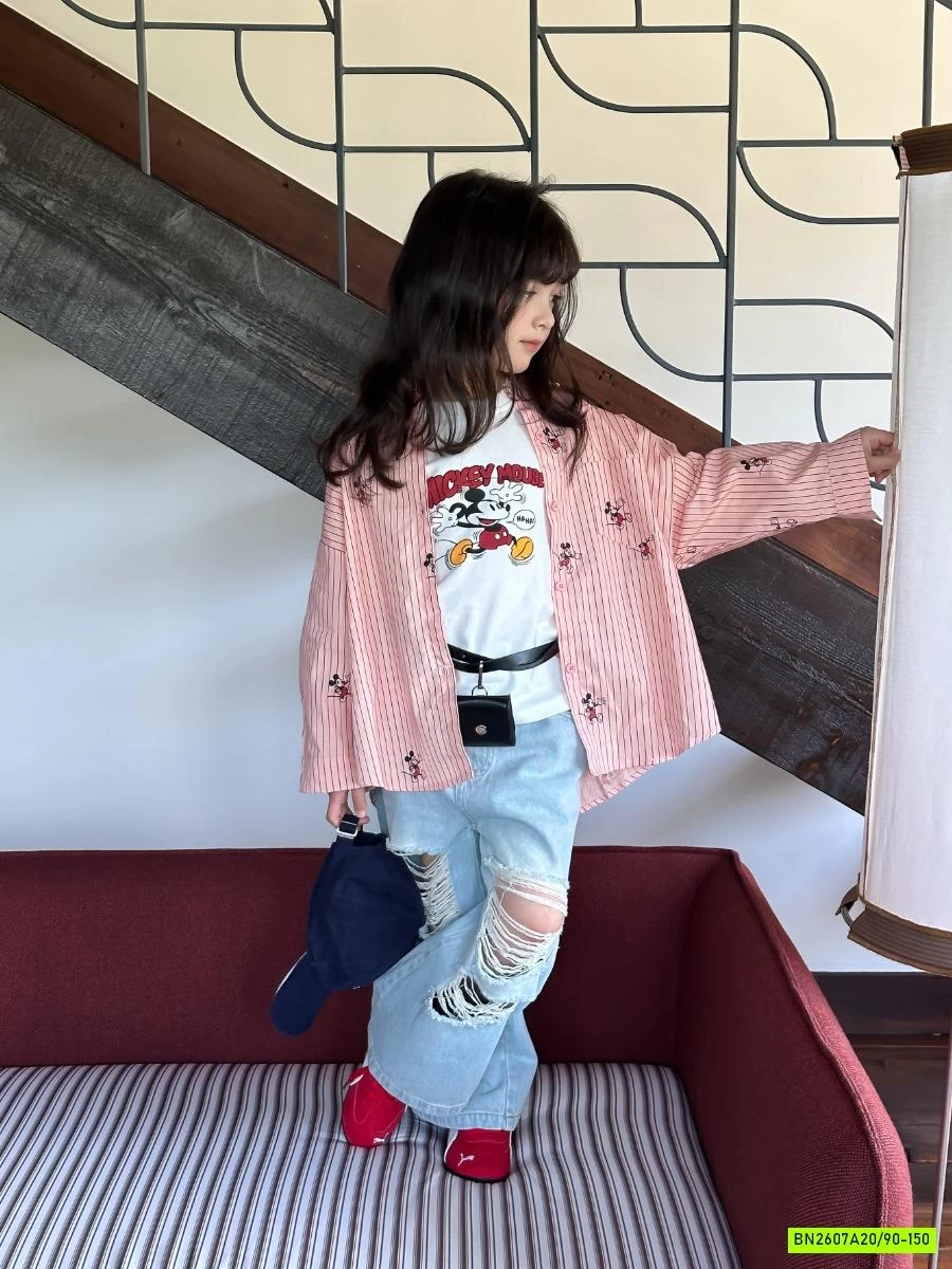 SÉT SƠ MI HỒNG MICKEY 3 CHI TIẾT