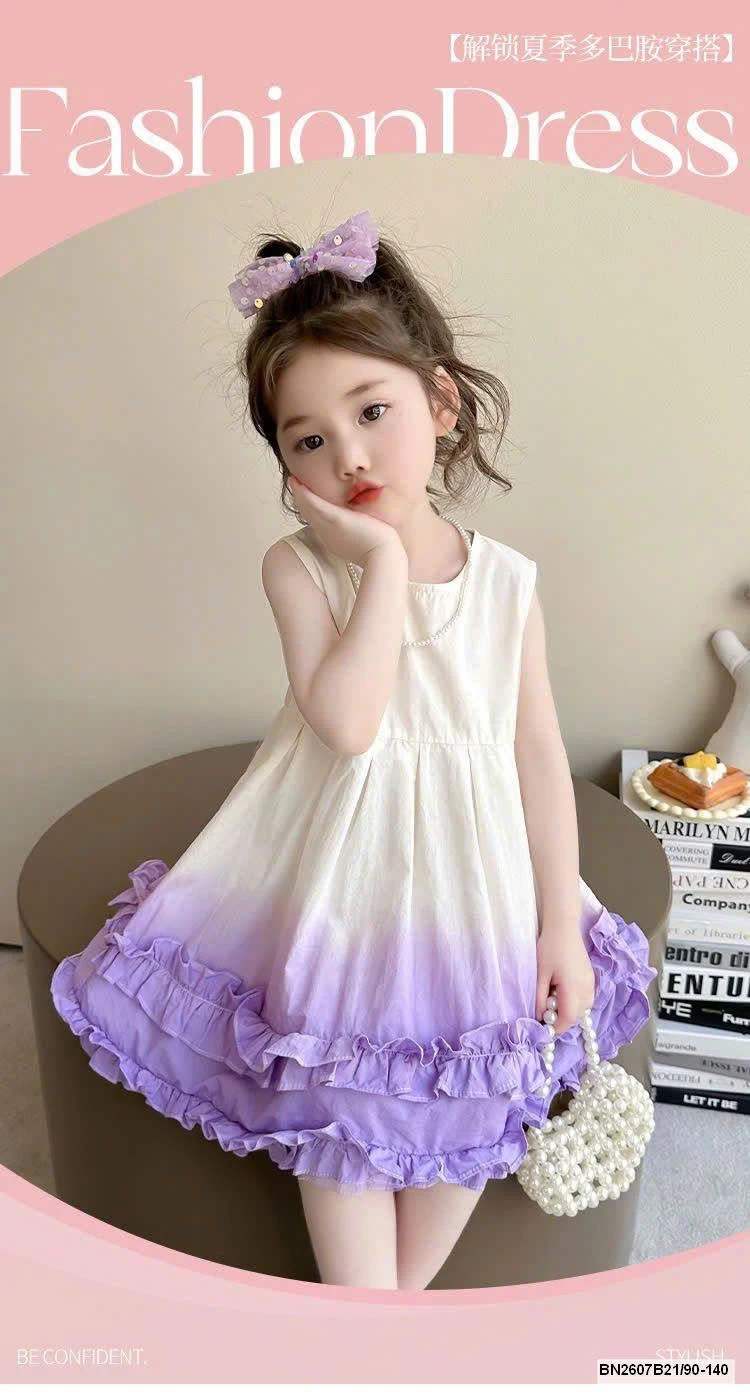 VÁY SÁT NÁCH MÀU LOANG CHO BÉ GÁI